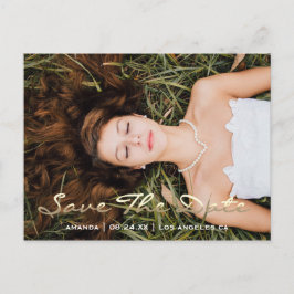 Carte Postale Enregistrer la date Photo rose 16e 15e Fête des ma