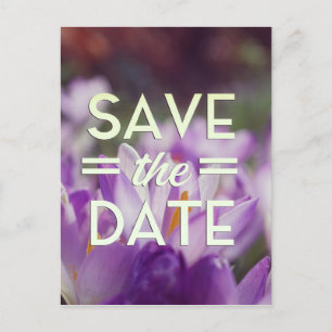 Carte Postale Enregistrer la date Purple Flower