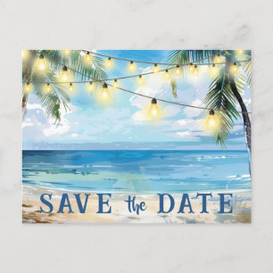 Carte Postale Enregistrer La Date QR Code Tropical Beach Faire-p