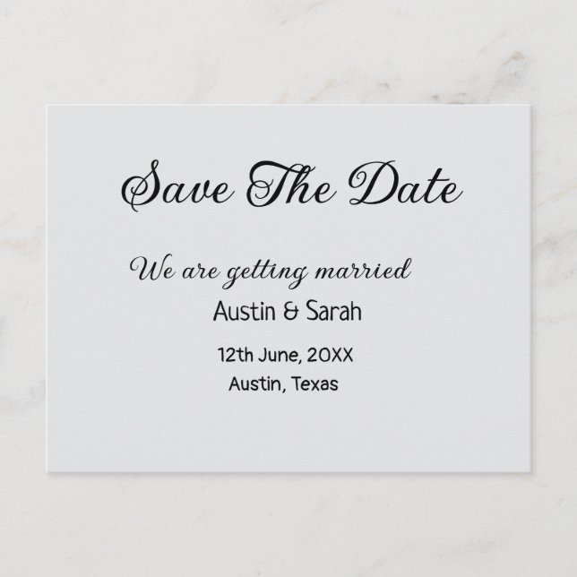 Carte Postale Enregistrer la date scanne QR site Web mariage tex (Devant)