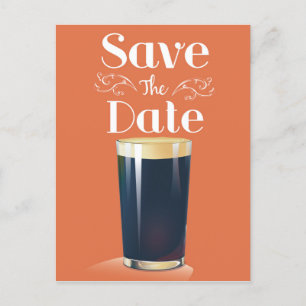 Carte Postale Enregistrer la date Vintage Pint Drink