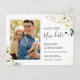 Carte Postale Enregistrer La Nouvelle Date Green White Floral Ph