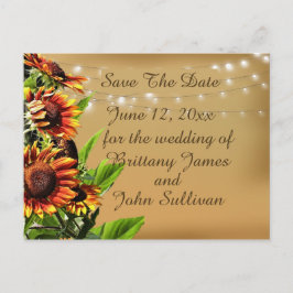 Carte Postale Enregistrer l'annonce de la date, tournesols