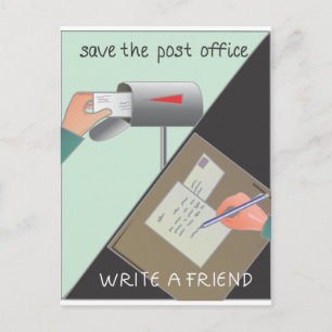 Carte Postale Enregistrer le bureau de poste/ Écrire un ami