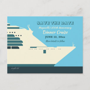 Carte Postale Enregistrer le Faire-part de croisière Dîner Date