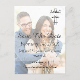 Carte Postale Enregistrer le Faire-part Fiançailles photo Date