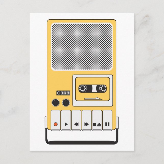 Carte Postale Enregistreur de bande de cassette portable (Devant)