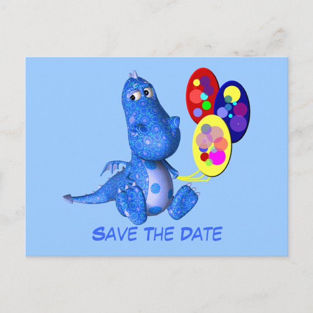 Carte postale Enregistrez la date Ballons Dragon B (Devant)