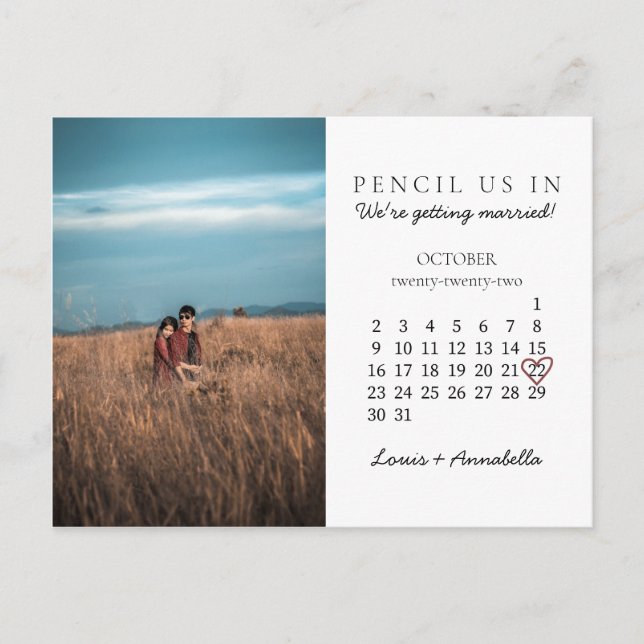 Carte Postale Enregistrez la date du mois d'octobre 2022 Calendr (Devant)