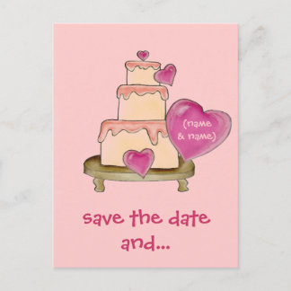 Carte postale Enregistrez la date et délicieux gât