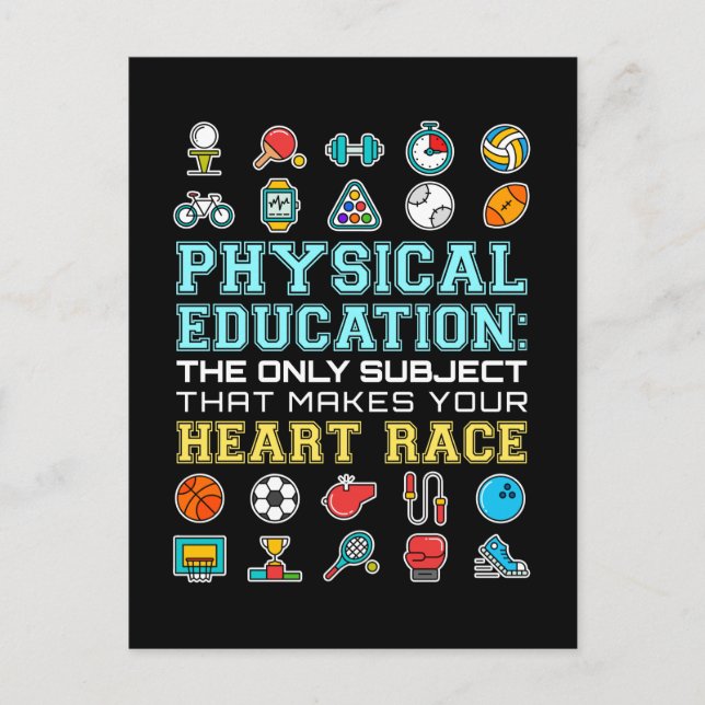 Carte Postale Enseignant de l'éducation physique Race cardiaque  (Devant)