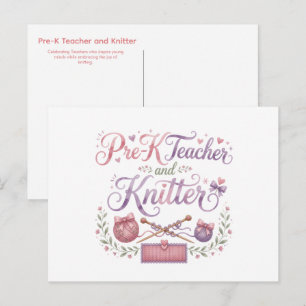 Carte Postale Enseignant de maternelle et tricoteuse   Enseignan