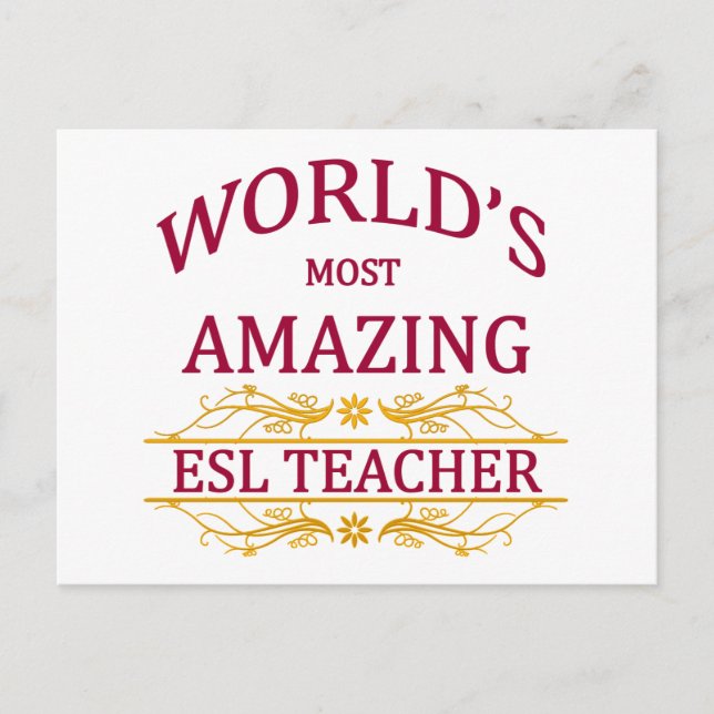 Carte Postale Enseignant ESL (Devant)