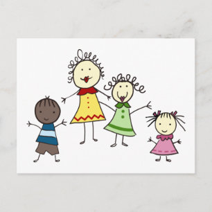 Carte Postale Enseignant Et Enfants