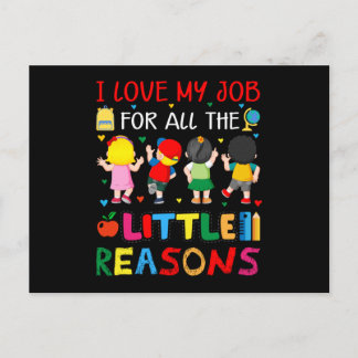 Carte Postale Enseignant - J'aime mon travail pour toutes les pe