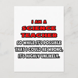 Carte Postale Enseignant scientifique amusant .. Très improbable