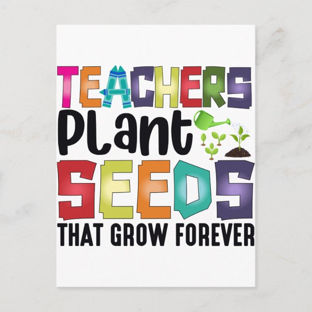 Carte Postale Enseignants Graines Plantes Qui Croissent Pour Tou (Devant)