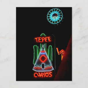 Carte Postale Enseigne au néon Tepee Curios, Tucumcari, N.M.
