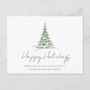 Carte Postale Enseigne d'entreprise d'arbre de Noël Fêtes d'entr