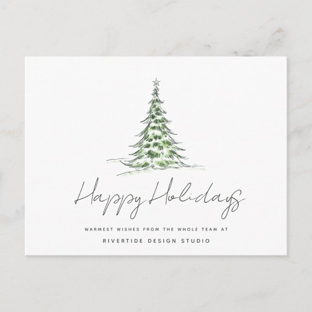 Carte Postale Enseigne d'entreprise d'arbre de Noël Fêtes d'entr (Devant)