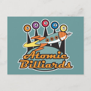Carte Postale enseigne rétro billard atomique