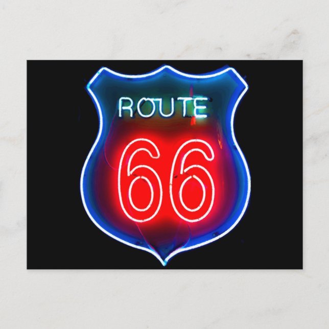 Carte Postale Enseigne Route 66 néon (Devant)