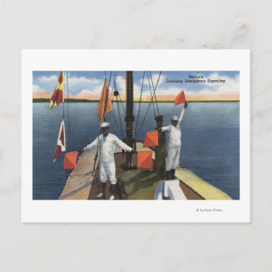 Carte Postale Enseignement des recrues Semaphore Signal - US Nav