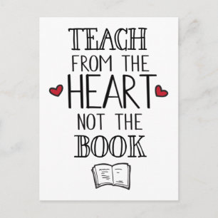 Carte Postale enseigner du coeur non pas les enseignants du livr