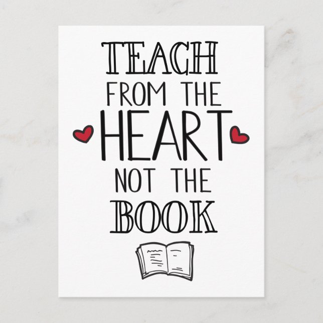 Carte Postale enseigner du coeur non pas les enseignants du livr (Devant)