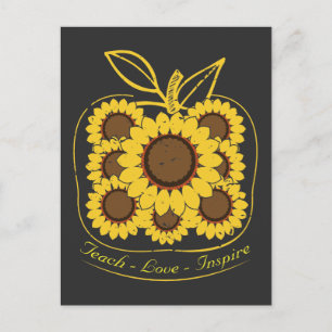 Carte Postale Enseigner l'amour Inspirer Sunflower School Enseig
