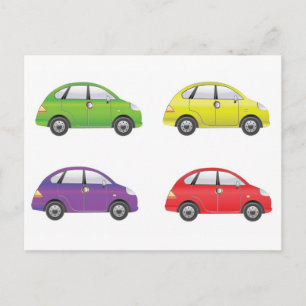 Carte Postale Ensemble de quatre voituresVector1 VOITURES DE DES