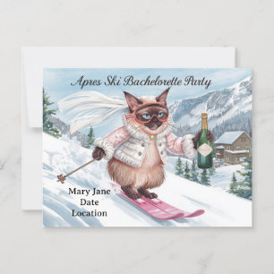 Carte Postale Enterrement de vie de jeune fille au ski pour les 