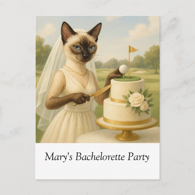 Carte Postale Enterrement de vie de jeune fille GOLF pour femme  (Devant)