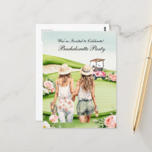 Carte Postale Enterrement de vie de jeune fille golf pour golfeu
