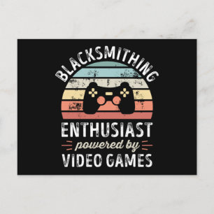 Carte Postale Enthousiaste Blacksmier propulsé par des jeux vidé