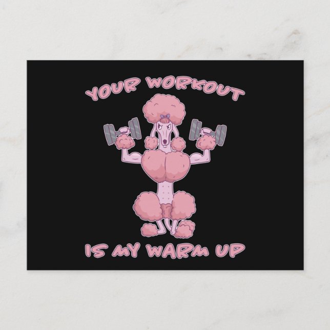 Carte Postale Entraînement de fitness drôle pour caniche (Devant)