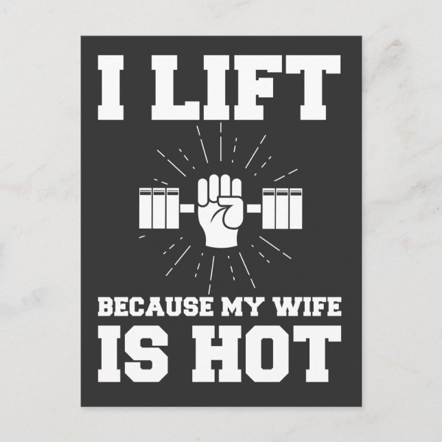 Carte Postale Entraînement pour mari haltérophile Lifting Wife e (Devant)
