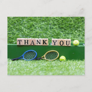 Carte Postale Entraîneur ou joueur de Merci de balle et de raque