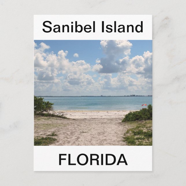 Carte Postale Entrée de la plage de Sanibel (Devant)