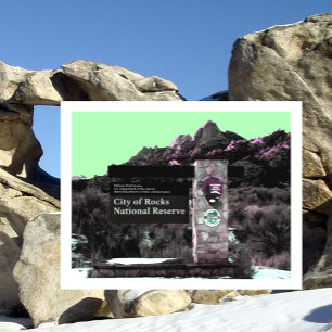 Carte Postale Entrée de la réserve City of Rocks, dôme de Steinf