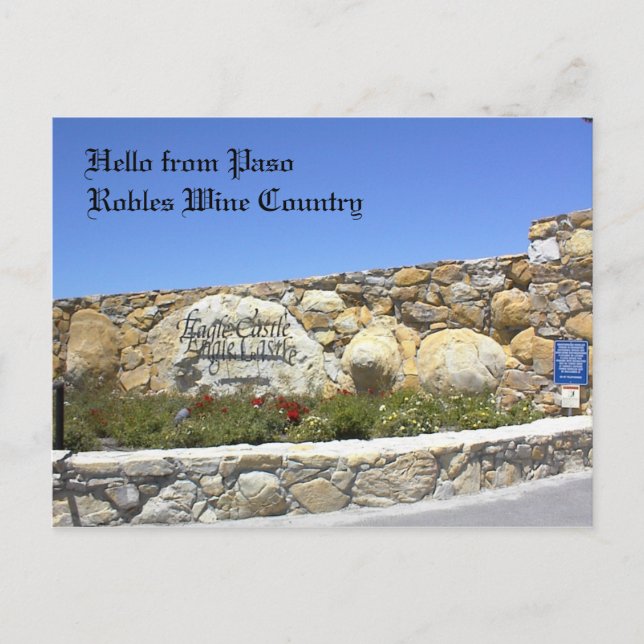 Carte postale, Entrée de l'allée du château d'Eagl (Devant)