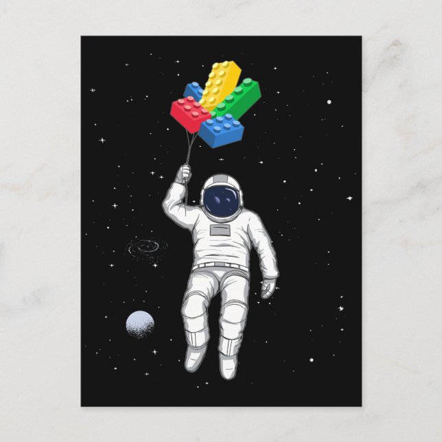 Carte Postale Entrepreneur principal astronaute, Blocs de constr (Devant)