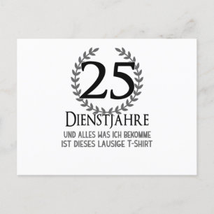 Carte Postale Entreprise 25 ans Anniversaire Entreprise Employé