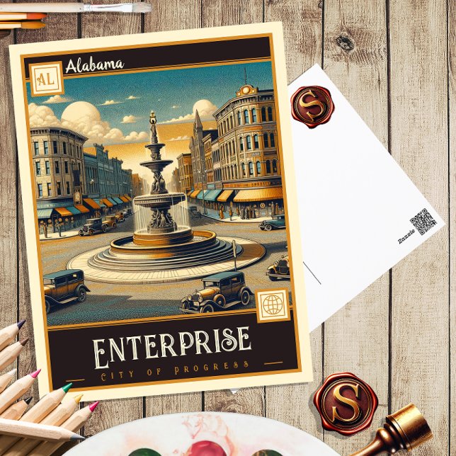 Carte Postale Entreprise, Alabama | VINTAGE (Créateur téléchargé)