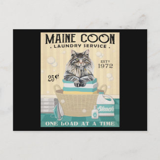 Carte Postale Entreprise de blanchisserie de chat Maine Coon 2