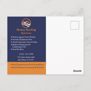 Carte Postale Entreprise de toiture promotionnelle personnalisée