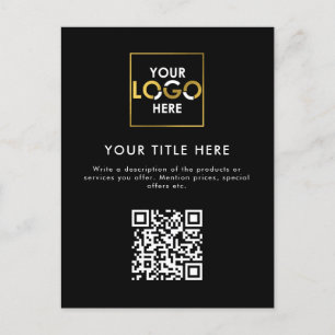 Carte Postale Entreprise Entreprise Logo Entreprise QR Code & Te