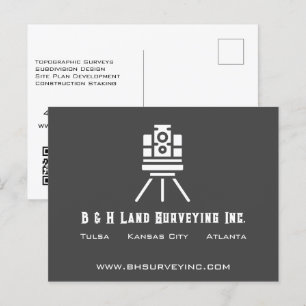 Carte Postale Entreprise moderne Land Surveyor QR Code