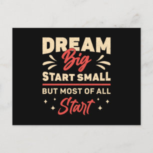 Carte Postale Entreprise Propriétaire Dream Big Start Small CEO 