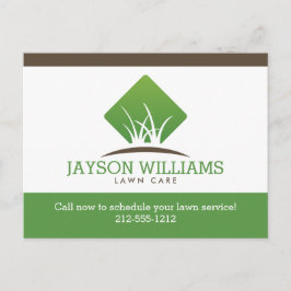 Carte Postale Entretien de pelouse moderne/Logo d'herbe paysager